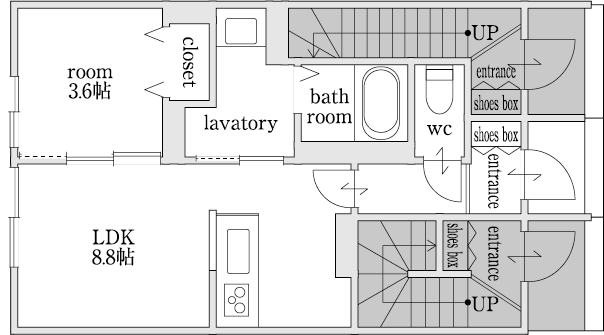Atype 間取り図（フロア）