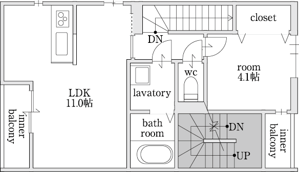 Btype 間取り図（フロア）