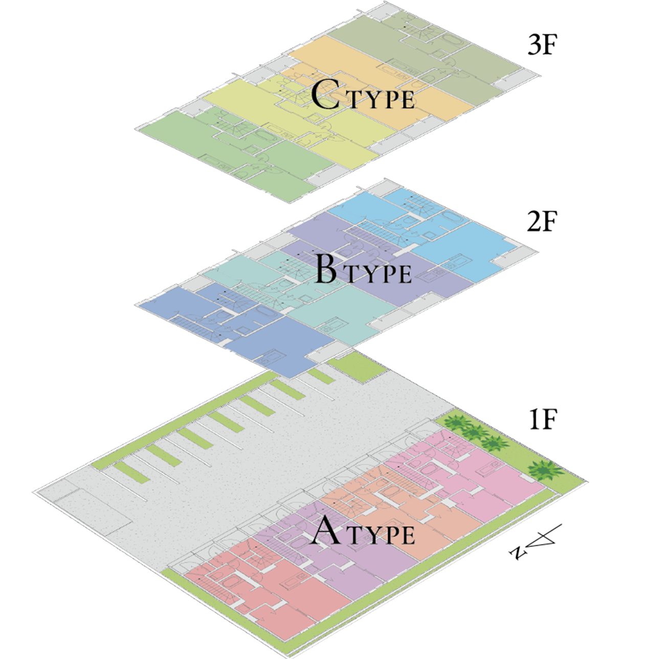 建物アイソメトリック図