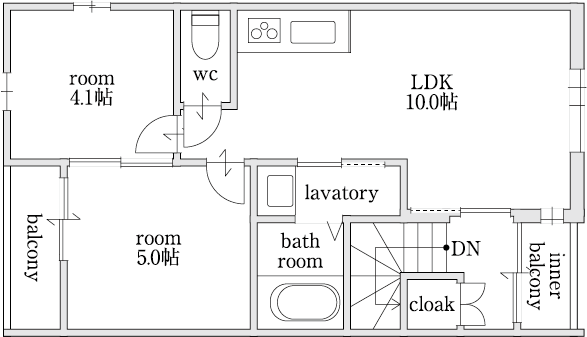 Ctype 間取り図（フロア）